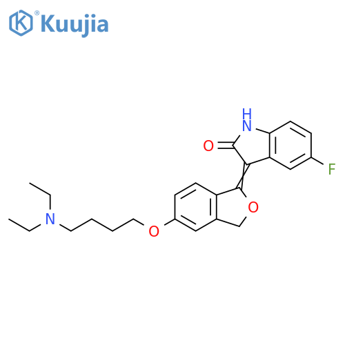 2H-Indol-2-one,3-[5-[4-(diethylamino)butoxy]-1(3H)-isobenzofuranylidene]-5-fluoro-1,3-dihydro- structure