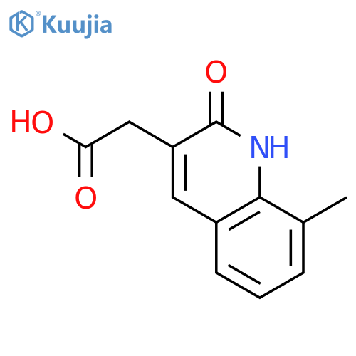 3-QUINOLINEACETIC ACID, 1,2-DIHYDRO-8-METHYL-2-OXO- structure