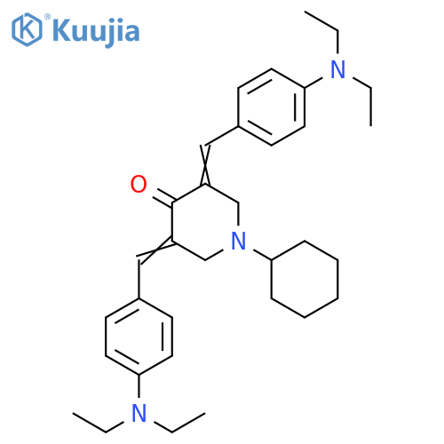 4-Piperidinone,1-cyclohexyl-3,5-bis[[4-(diethylamino)phenyl]methylene]- structure