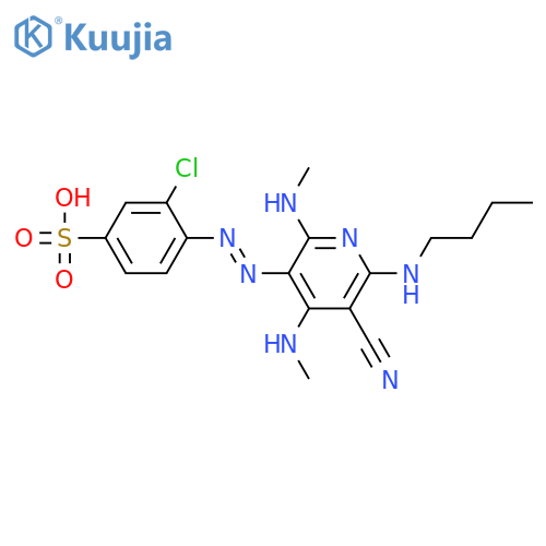 Benzenesulfonic acid,4-[[6-(butylamino)-5-cyano-2,4-bis(methylamino)-3-pyridinyl]azo]-3-chloro- structure