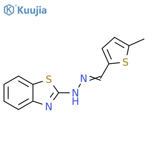 2-Thiophenecarboxaldehyde, 5-methyl-, 2-benzothiazolylhydrazone structure