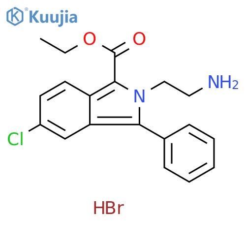 2H-Isoindole-1-carboxylic acid, 2-(2-aminoethyl)-5-chloro-3-phenyl-, ethyl ester, hydrobromide (1:1) structure