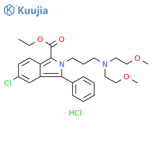 2H-Isoindole-1-carboxylic acid, 2-[3-[bis(2-methoxyethyl)amino]propyl]-5-chloro-3-phenyl-, ethyl ester, hydrochloride (1:1) structure