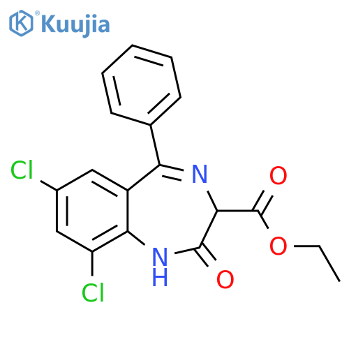 1H-1,4-Benzodiazepine-3-carboxylic acid,7,9-dichloro-2,3-dihydro-2-oxo-5-phenyl-, ethyl ester structure