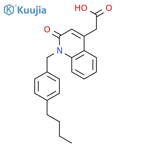 4-Quinolineacetic acid, 1-[(4-butylphenyl)methyl]-1,2-dihydro-2-oxo- structure