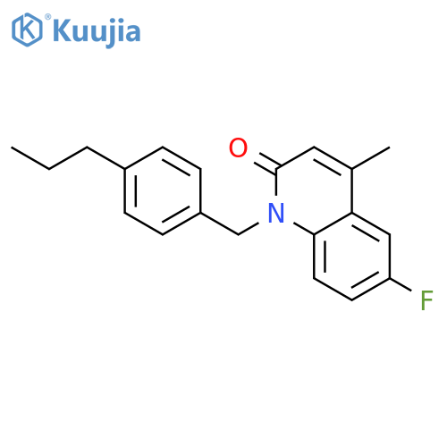 2(1H)-Quinolinone, 6-fluoro-4-methyl-1-[(4-propylphenyl)methyl]- structure