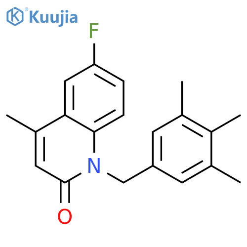 2(1H)-Quinolinone, 6-fluoro-4-methyl-1-[(3,4,5-trimethylphenyl)methyl]- structure