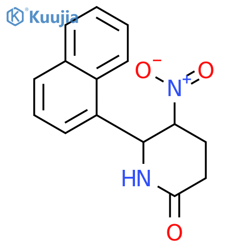 2-Piperidinone, 6-(1-naphthalenyl)-5-nitro-, trans- structure