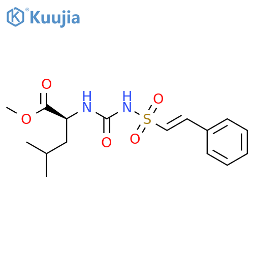 Leucine, N-[[[(2-phenylethenyl)sulfonyl]amino]carbonyl]-, methyl ester structure