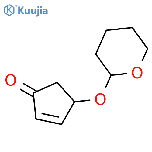 2-Cyclopenten-1-one, 4-[(tetrahydro-2H-pyran-2-yl)oxy]-, (4R)- structure