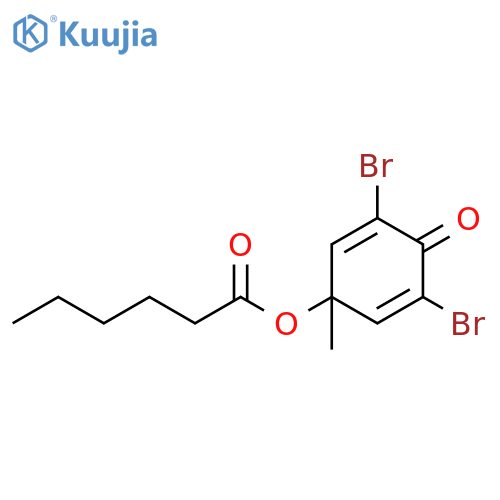 Hexanoic acid, 3,5-dibromo-1-methyl-4-oxo-2,5-cyclohexadien-1-yl ester structure
