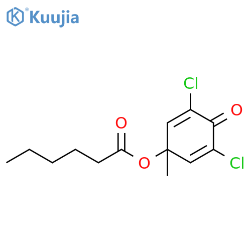 Hexanoic acid, 3,5-dichloro-1-methyl-4-oxo-2,5-cyclohexadien-1-yl ester structure