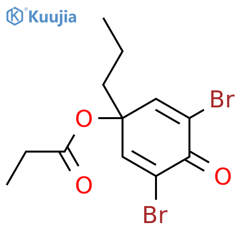 2,5-Cyclohexadien-1-one, 2,6-dibromo-4-(1-oxopropoxy)-4-propyl- structure