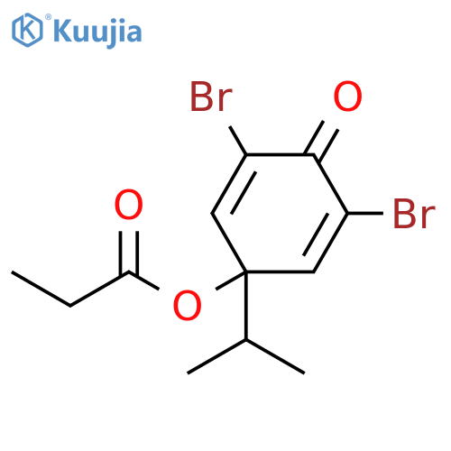 2,5-Cyclohexadien-1-one, 2,6-dibromo-4-(1-methylethyl)-4-(1-oxopropoxy)- structure