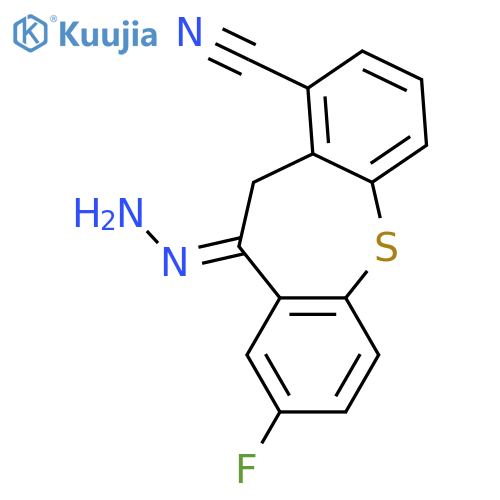Dibenzo[b,f]thiepin-1-carbonitrile, 8-fluoro-10-hydrazono-10,11-dihydro- structure