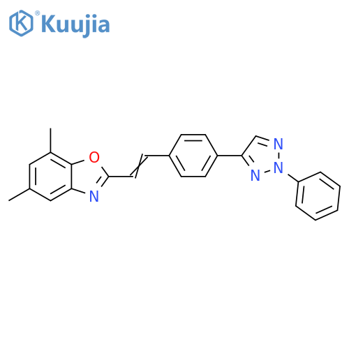 Benzoxazole,5,7-dimethyl-2-[2-[4-(2-phenyl-2H-1,2,3-triazol-4-yl)phenyl]ethenyl]- structure