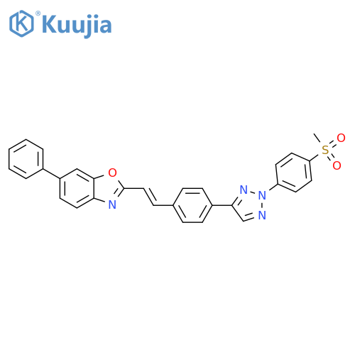 Benzoxazole,2-[2-[4-[2-[4-(methylsulfonyl)phenyl]-2H-1,2,3-triazol-4-yl]phenyl]ethenyl]-6-phenyl- structure