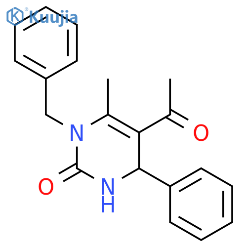 5-acetyl-1-benzyl-6-methyl-4-phenyl-3,4-dihydropyrimidin-2(1H)-one structure