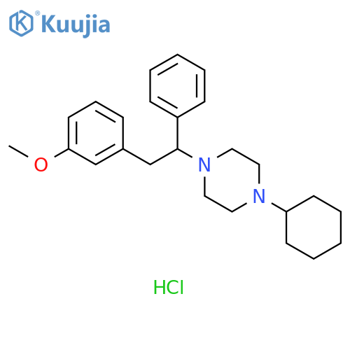 Piperazine, 1-cyclohexyl-4-[2-(3-methoxyphenyl)-1-phenylethyl]-, hydrochloride (1:2) structure