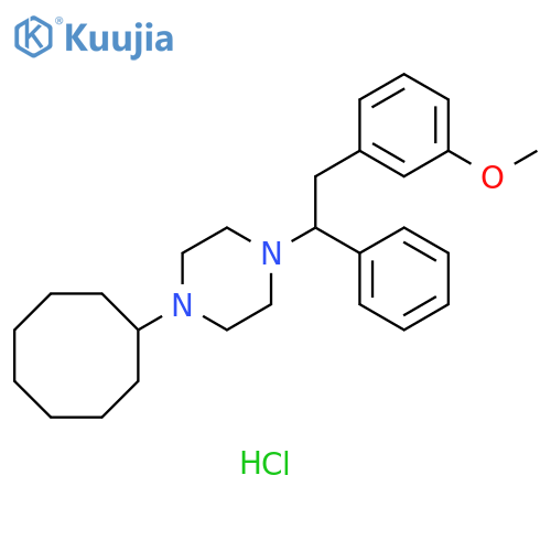Piperazine, 1-cyclooctyl-4-[2-(3-methoxyphenyl)-1-phenylethyl]-, hydrochloride (1:2) structure