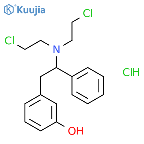 Phenol, 3-[2-[bis(2-chloroethyl)amino]-2-phenylethyl]-, hydrochloride structure