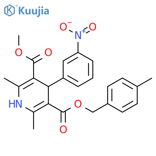 3,5-Pyridinedicarboxylic acid,1,4-dihydro-2,6-dimethyl-4-(3-nitrophenyl)-, 3-methyl5-[(4-methylphenyl)methyl] ester structure