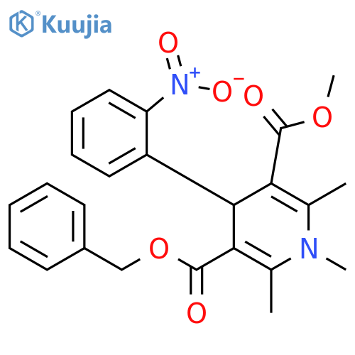 3,5-Pyridinedicarboxylic acid,1,4-dihydro-1,2,6-trimethyl-4-(2-nitrophenyl)-, 3-methyl 5-(phenylmethyl)ester structure