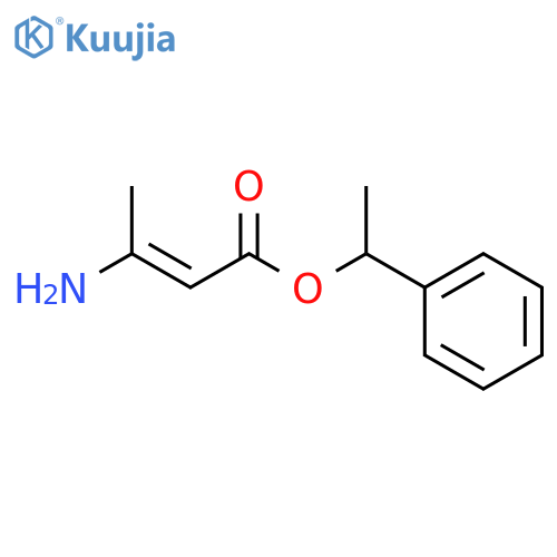 2-Butenoic acid, 3-amino-, 1-phenylethyl ester structure