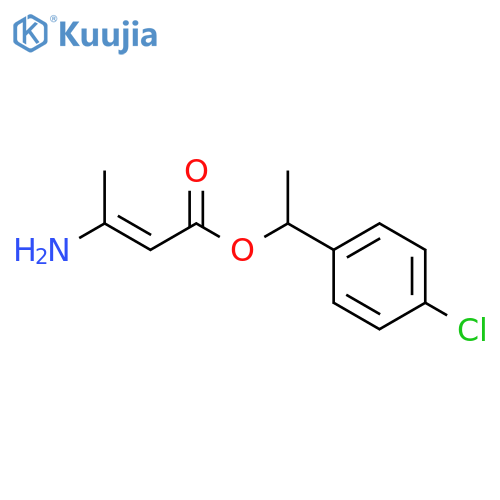 2-Butenoic acid, 3-amino-, 1-(4-chlorophenyl)ethyl ester structure