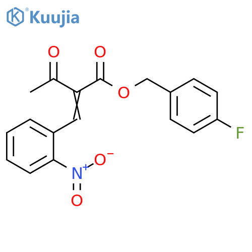 Butanoic acid, 2-[(2-nitrophenyl)methylene]-3-oxo-, (4-fluorophenyl)methyl ester structure