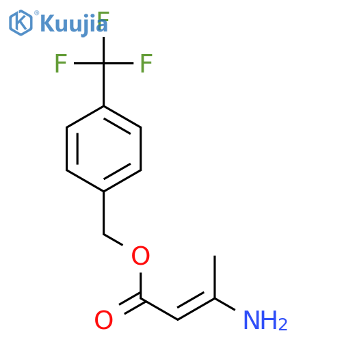 2-Butenoic acid, 3-amino-, [4-(trifluoromethyl)phenyl]methyl ester structure