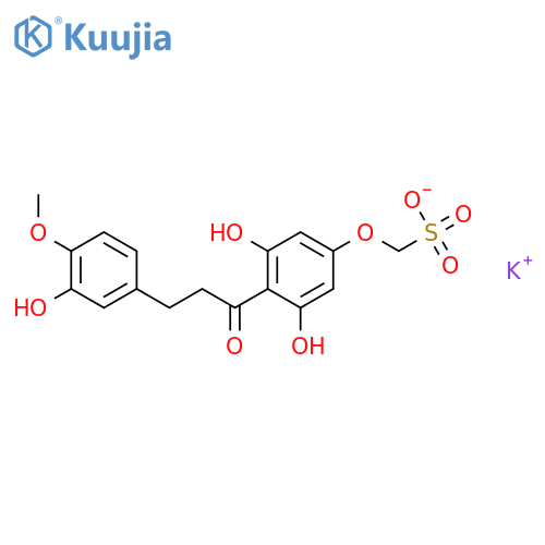 potassium {3,5-dihydroxy-4-[3-(3-hydroxy-4-methoxyphenyl)propanoyl]phenoxy}methanesulfonate structure