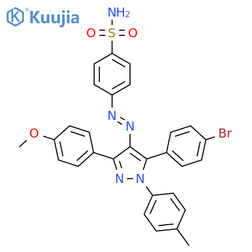 Benzenesulfonamide,4-[[(4-bromophenyl)(4-methoxyphenyl)-1-(4-methylphenyl)-1H-pyrazol-4-yl]azo]- structure