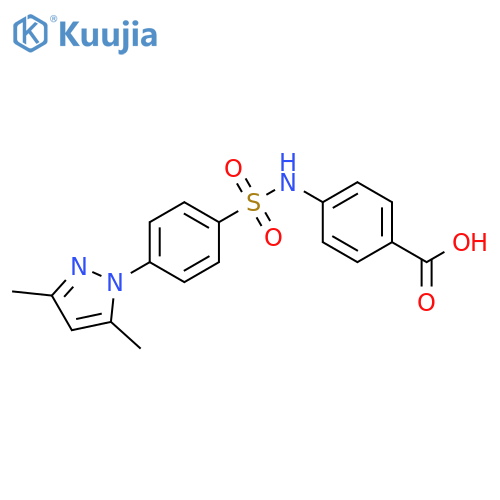 Benzoic acid,4-[[[4-(3,5-dimethyl-1H-pyrazol-1-yl)phenyl]sulfonyl]amino]- structure
