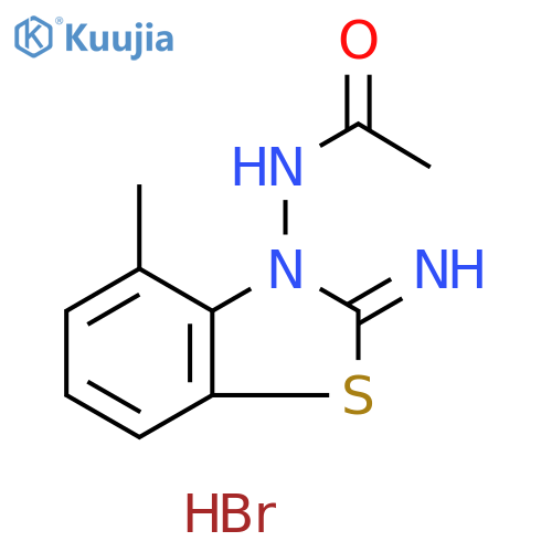 Acetamide, N-(2-imino-4-methyl-3(2H)-benzothiazolyl)-, hydrobromide (1:1) structure