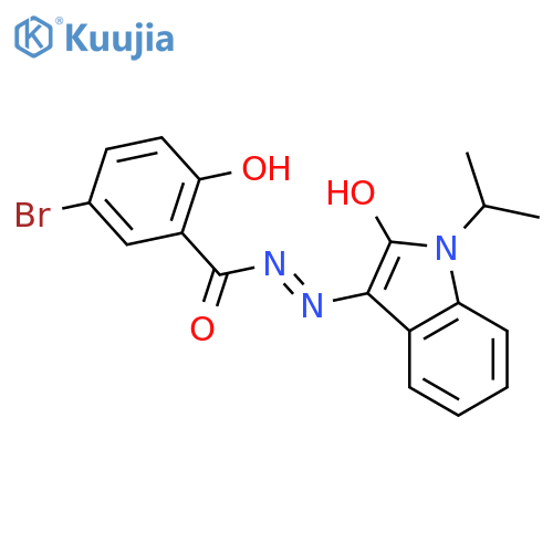 5-bromo-2-hydroxy-N'-(3Z)-2-oxo-1-(propan-2-yl)-2,3-dihydro-1H-indol-3-ylidenebenzohydrazide structure