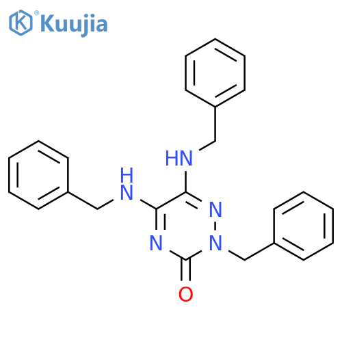 1,2,4-Triazin-3(2H)-one, 2-(phenylmethyl)-5,6-bis[(phenylmethyl)amino]- structure
