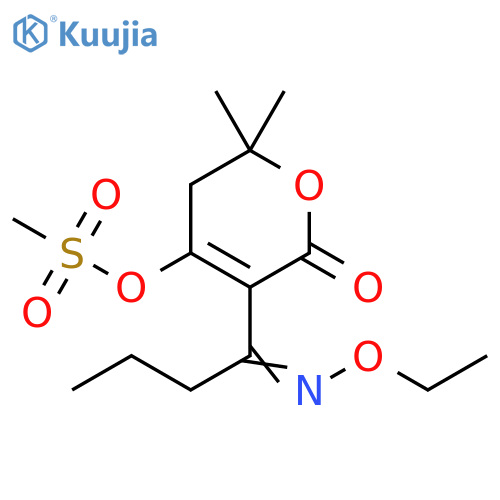 2H-Pyran-2-one,3-[1-(ethoxyimino)butyl]-5,6-dihydro-6,6-dimethyl-4-[(methylsulfonyl)oxy]- structure