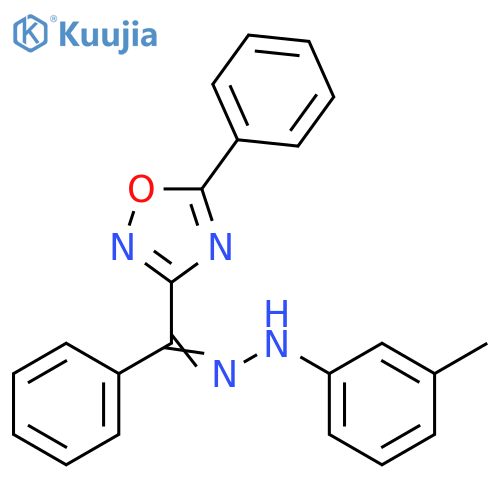 Methanone, phenyl(5-phenyl-1,2,4-oxadiazol-3-yl)-, 2-(3-methylphenyl)hydrazone structure