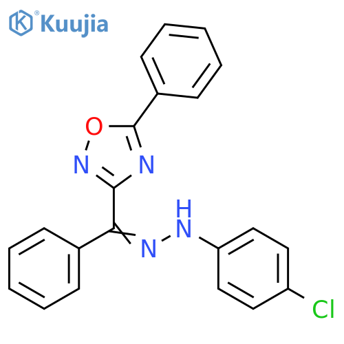 Methanone, phenyl(5-phenyl-1,2,4-oxadiazol-3-yl)-, 2-(4-chlorophenyl)hydrazone structure