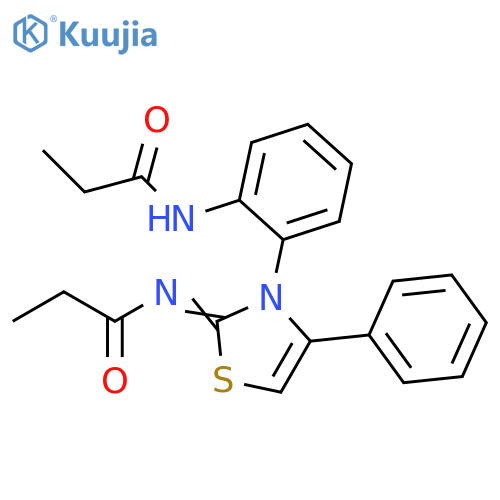 Propanamide,N-[3-[2-[(1-oxopropyl)amino]phenyl]-4-phenyl-2(3H)-thiazolylidene]- structure