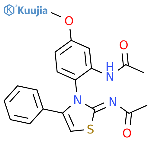 Acetamide,N-[3-[2-(acetylamino)-4-methoxyphenyl]-4-phenyl-2(3H)-thiazolylidene]- structure