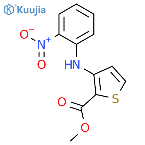 2-Thiophenecarboxylic acid, 3-[(2-nitrophenyl)amino]-, methyl ester structure