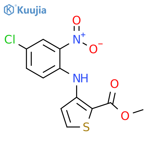 2-Thiophenecarboxylic acid, 3-[(4-chloro-2-nitrophenyl)amino]-, methylester structure