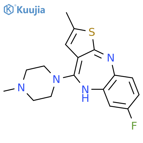 10H-Thieno[2,3-b][1,5]benzodiazepine,7-fluoro-2-methyl-4-(4-methyl-1-piperazinyl)- structure