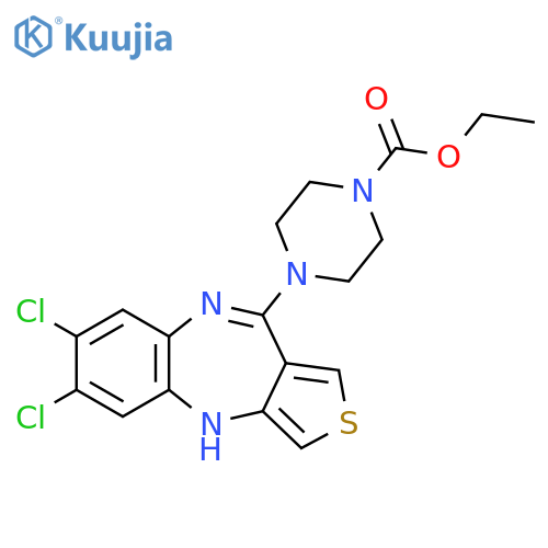 ethyl 4-(6,7-dichloro-4H-thieno[3,4-b][1,5]benzodiazepin-10-yl)piperazine-1-carboxylate structure