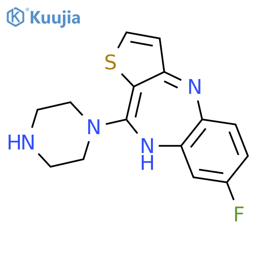7-fluoro-10-piperazin-1-yl-9H-thieno[3,2-b][1,5]benzodiazepine structure