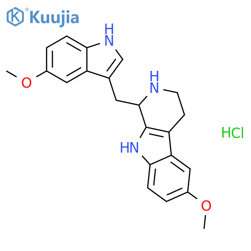 6-methoxy-1-[(5-methoxy-1H-indol-3-yl)methyl]-2,3,4,9-tetrahydro-1H-beta-carboline hydrochloride structure
