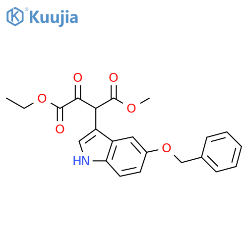 Butanedioic acid, 2-oxo-3-[5-(phenylmethoxy)-1H-indol-3-yl]-, 1-ethyl 4-methyl ester structure