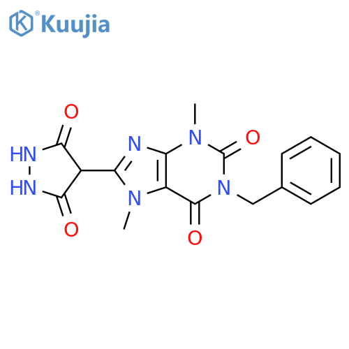 1H-Purine-2,6-dione, 8-(3,5-dioxo-4-pyrazolidinyl)-3,7-dihydro-3,7-dimethyl-1-(phenylmethyl)- structure